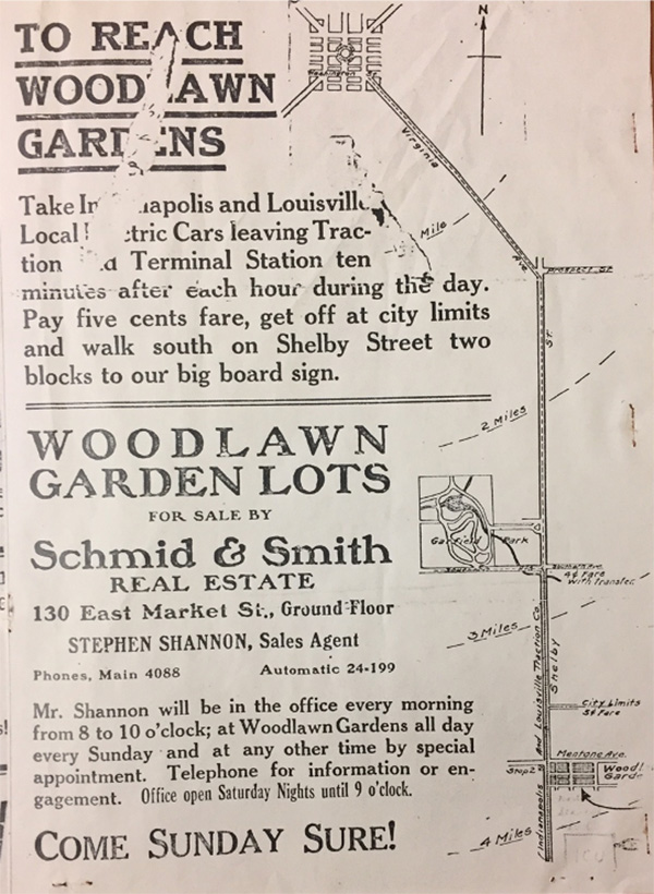 Woodlawn Gardens scan with map