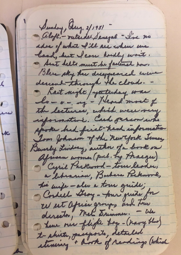 handwritten note by Howard Thurman