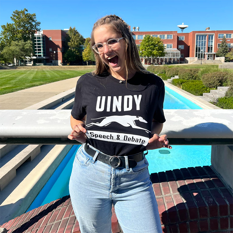 women with glasses smiling