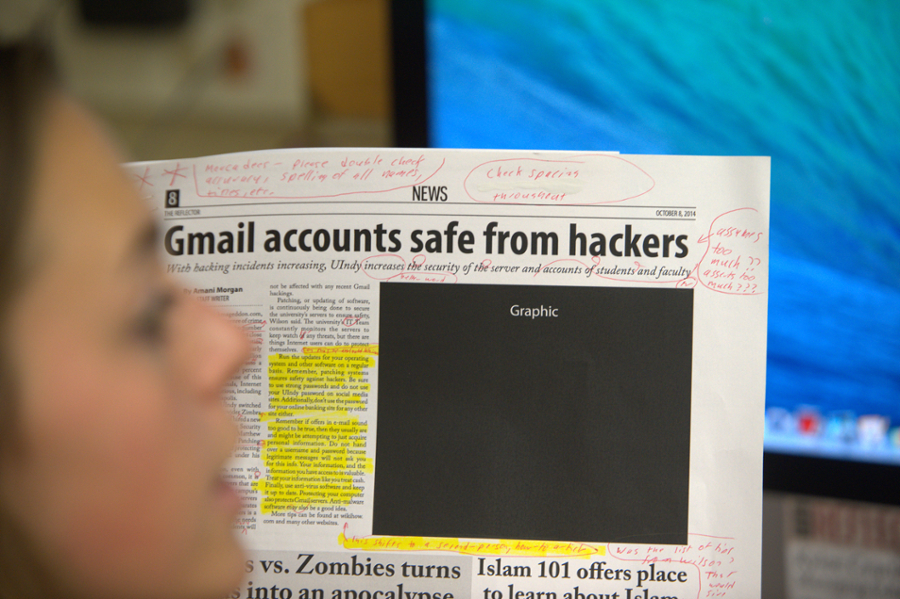 newspaper article with handwritten editorial notes