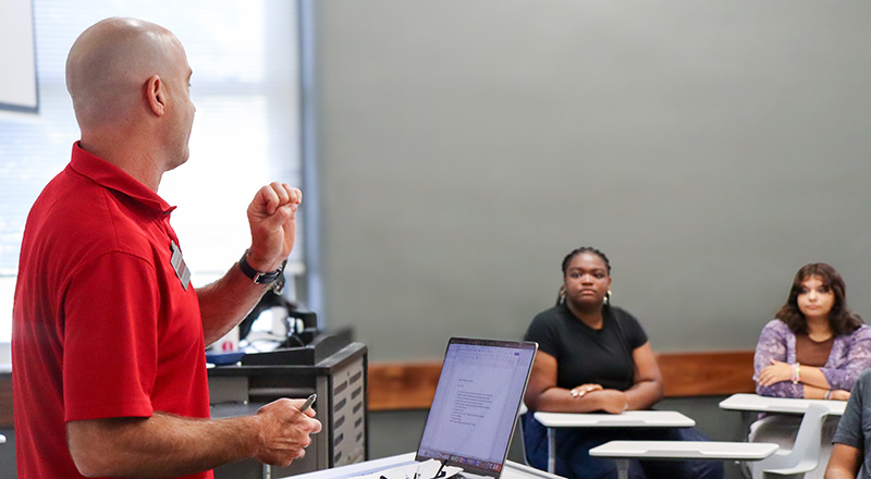 faculty teaching students in class