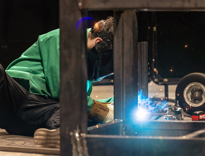 engineering student building a project