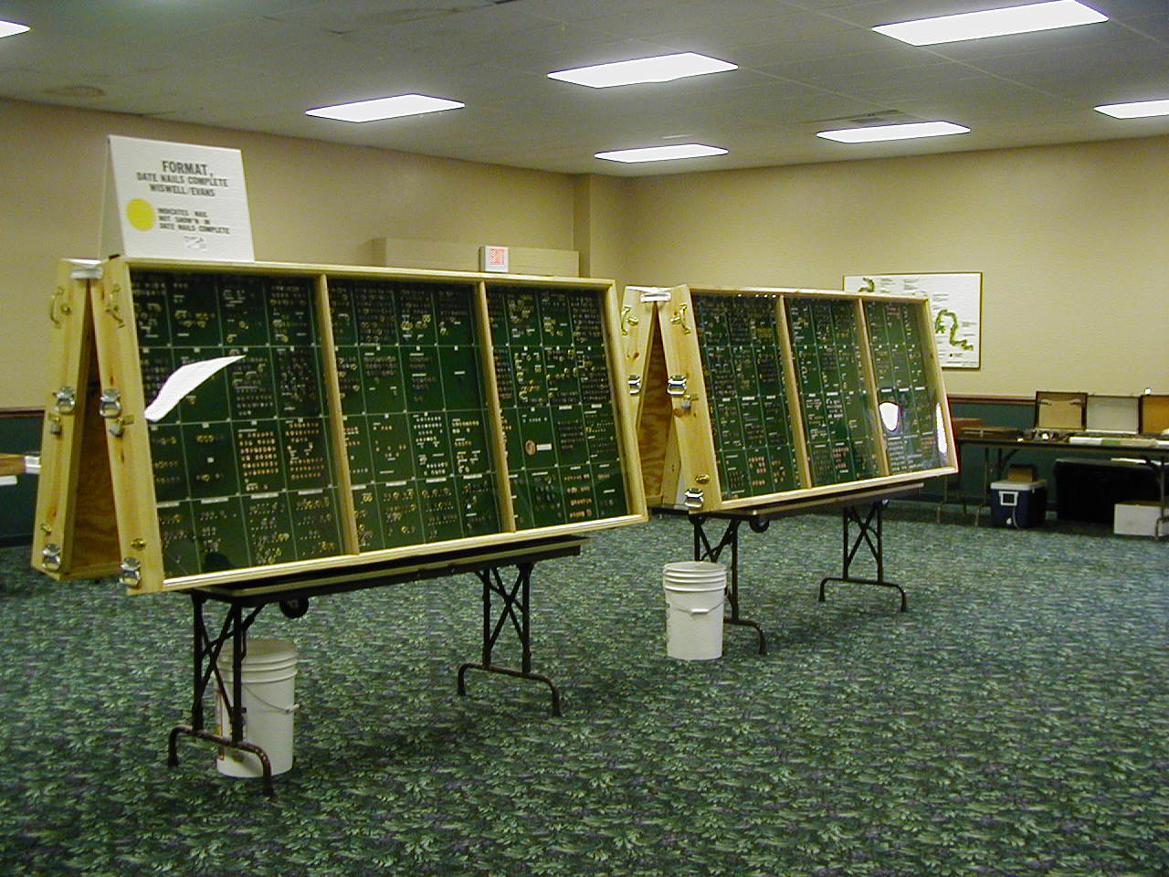 A display of Don Blake's date nail collection at the Shelbyville, KY show