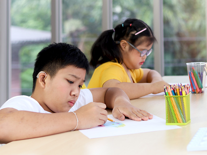 children working on an activity