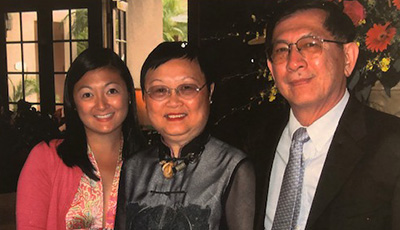 Dr. Lin with husband Dr. Leon Lin and Daughter Dr. Toni Lin