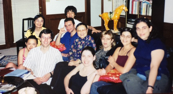 Dr. Lin with international students at her home