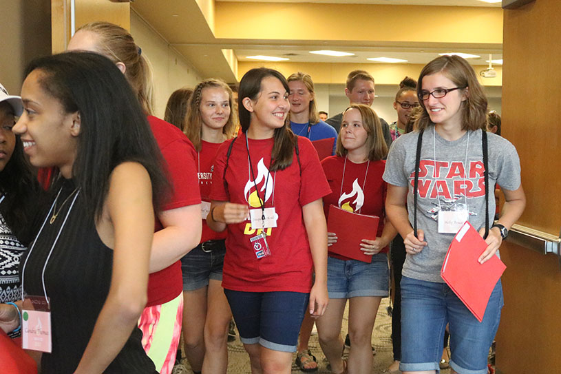 students at a retreat