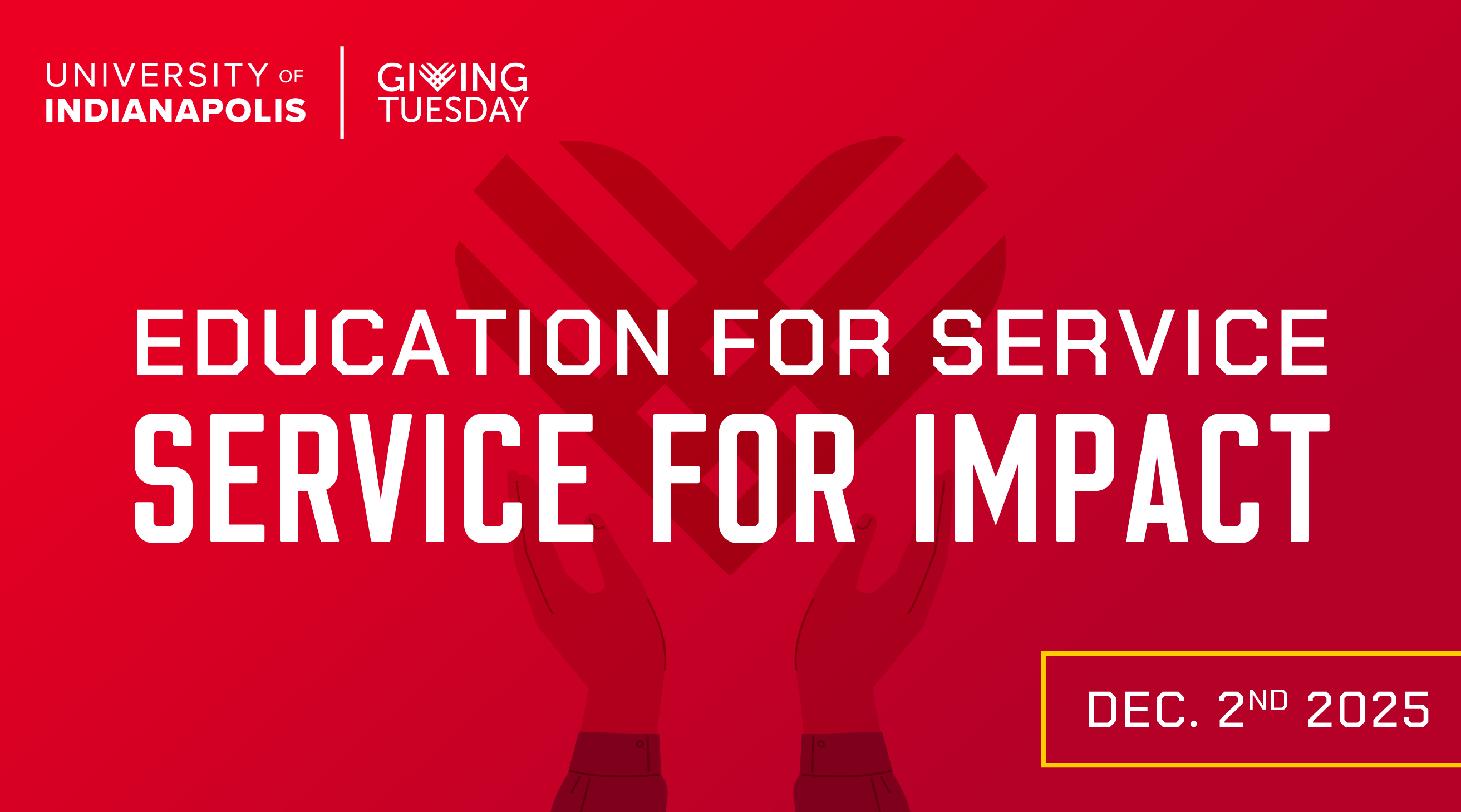 Facebook size: Education for Service, Service for Impact with event date