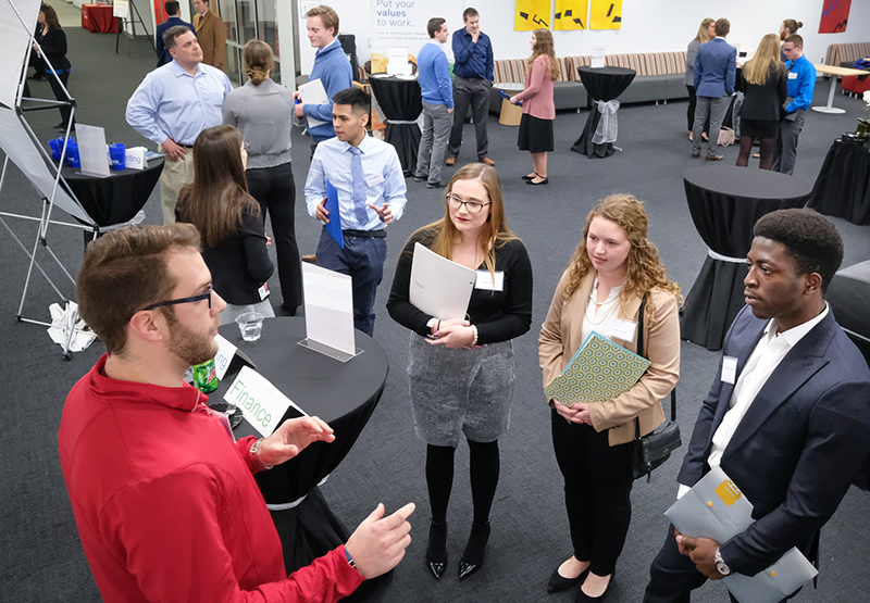 UIndy students networking at Professional Edge event