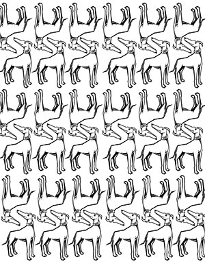 Grady's body upside down and right side up, repeated in a pattern