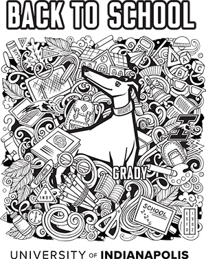 Back to school collage with Grady illustration