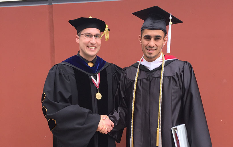Ahmed Mitiche with Dr. Jim Williams during graduation