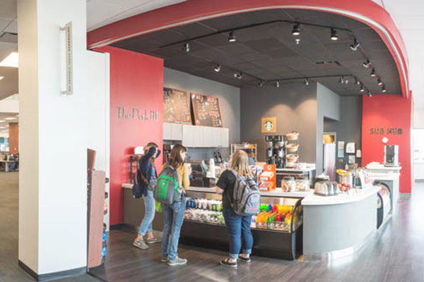 students waiting at the coffee shop