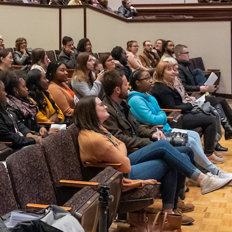 students watching a live lecture