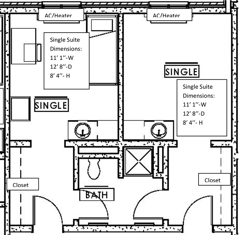 single occupancy floor plan map in english