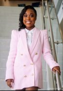 Lauren Wright in a formal dress