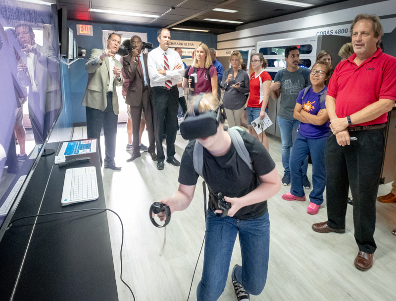 Roche Academy participant using their equipment