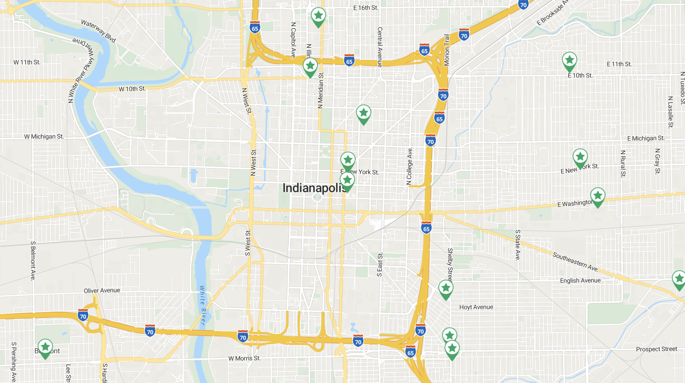 map with markers indicating the location of our agency partners
