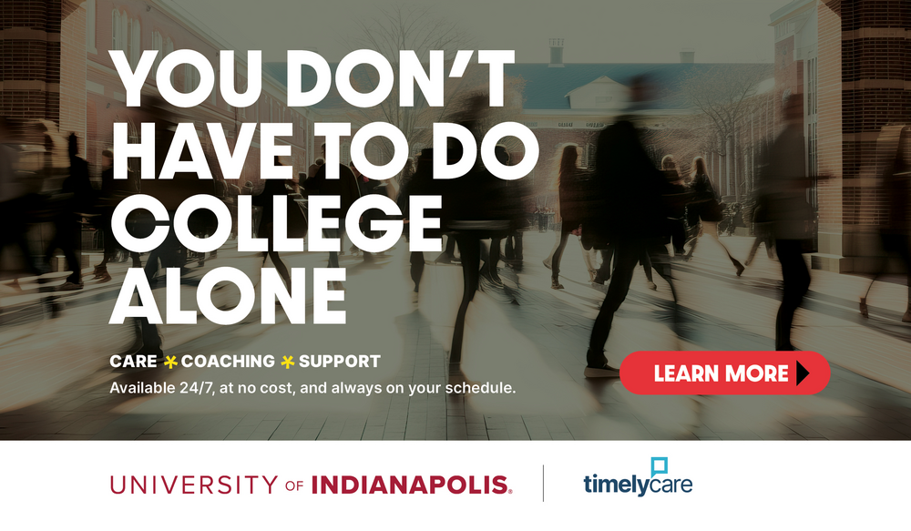 You don't have to do college alone. Learn about TimelyCare: Free care, coaching, support available 24/7